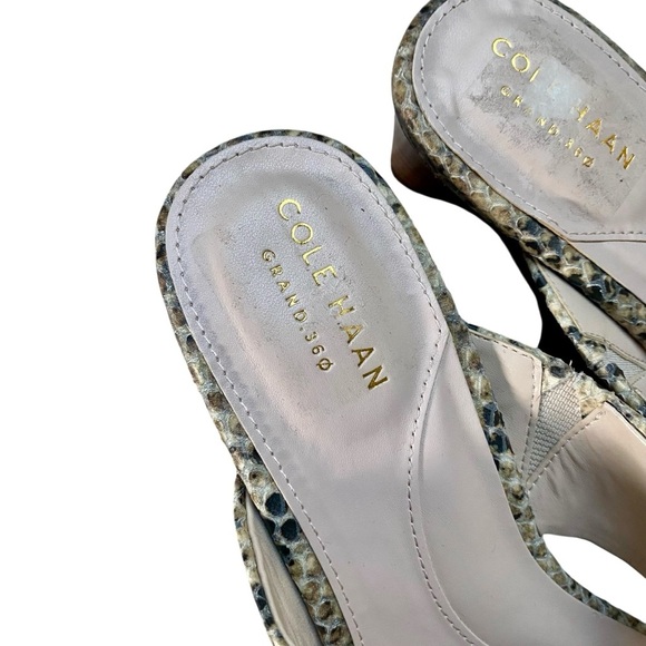 Cole Haan Adley Snake Print Leather Comfort Wedge Sandals Size 7B - Picture 5 of 14